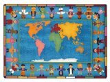 0015961352112 - JOY CARPETS KID ESSENTIALS EARLY CHILDHOOD HANDS AROUND THE WORLD RUG, MULTICOLORED, 7'8 X 10'9