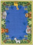 0015961470328 - JOY CARPETS KID ESSENTIALS INFANTS & TODDLERS OVAL JUNGLE FRIENDS RUG, MULTICOLORED, 3'10 X 5'4
