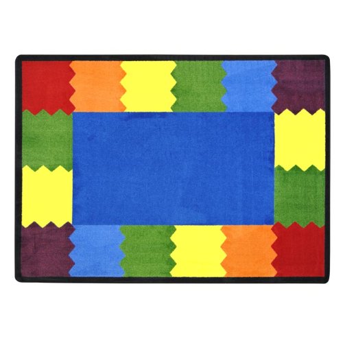 0015961502579 - JOY CARPETS KID ESSENTIALS EARLY CHILDHOOD BLOCK PARTY RUG, MULTICOLORED, 10'9 X 13'2