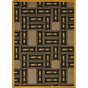 0015961502999 - JOY CARPETS ANY DAY MATINEE ADMIT ONE THEATER AREA RUGS, 92-INCH BY 129-INCH BY 0.36-INCH, BROWN
