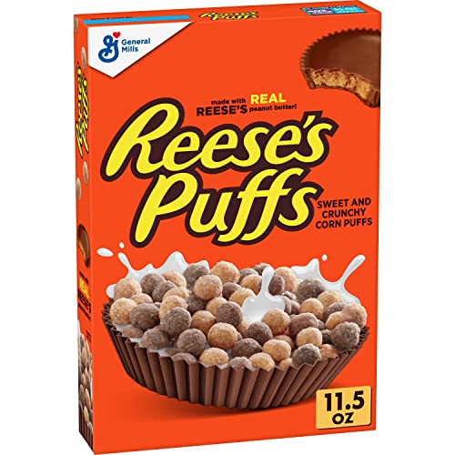 0016000122222 - REESE’S, BREAKFAST CEREAL, PEANUT BUTTER PUFFS, 11.5 OUNCE