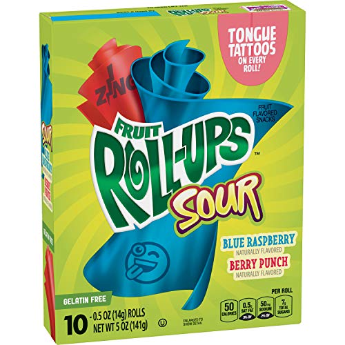 0016000151086 - BETTY CROCKER FRUIT ROLL-UPS, SOUR BLUE RASPBERRY FRUIT FLAVORED SNACKS, SOUR BERRY PUNCH FRUIT FLAVORED SNACKS, 10 CT