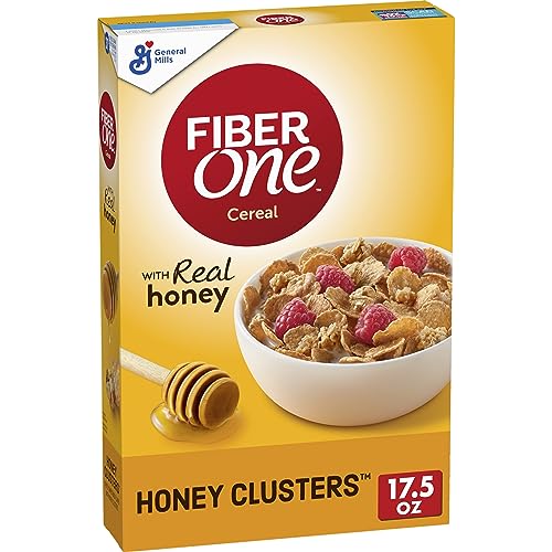 0016000157651 - FIBER ONE HONEY CLUSTERS BREAKFAST CEREAL, FIBER CEREAL MADE WITH WHOLE GRAIN, 17.5 OZ