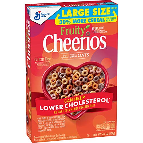 0016000163621 - CHEERIOS FRUITY CHEERIOS, CEREAL WITH OATS, GLUTEN FREE, 14.2 OUNCE