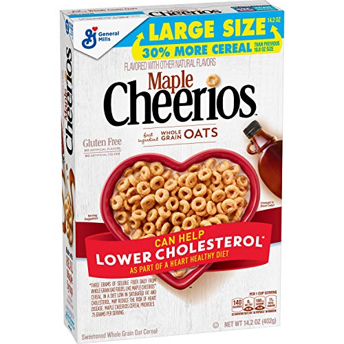 0016000163652 - CHEERIOS MAPLE CHEERIOS, GLUTEN FREE CEREAL WITH WHOLE GRAIN OATS, 14.2 OUNCE