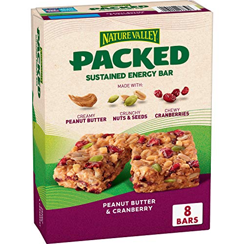 0016000178328 - NATURE VALLEY PACKED SUSTAINED ENERGY BAR, PEANUT BUTTER AND CRANBERRY, 8 CT
