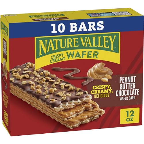 0016000201033 - NATURE VALLEY WAFER BARS, PEANUT BUTTER CHOCOLATE FLAVORED SNACKS, 10 BARS, 13 OZ