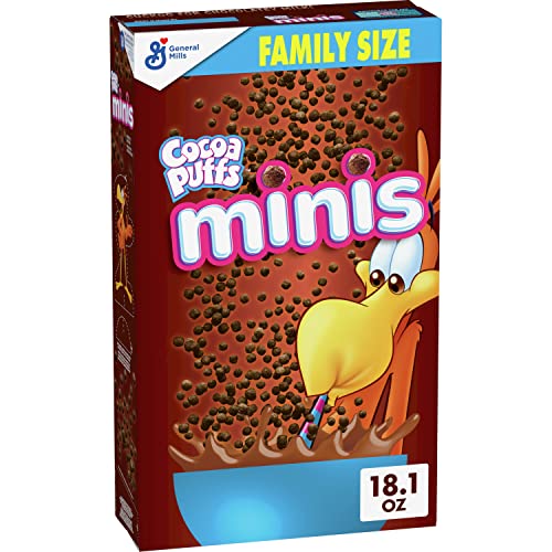 0016000202238 - COCOA PUFFS MINIS CHOCOLATEY BREAKFAST CEREAL, MADE WITH WHOLE GRAIN, FAMILY SIZE, 18.1 OZ
