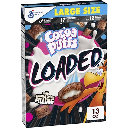 0016000206793 - COCOA PUFFS LOADED CEREAL, CHOCOLATEY CEREAL WITH ARTIFICIALLY FLAVORED VANILLA CRÈME FILLING, MADE WITH WHOLE GRAIN, LARGE SIZE, 13 OZ