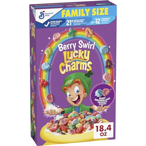 0016000209381 - LUCKY CHARMS BERRY SWIRL BREAKFAST CEREAL WITH MARSHMALLOWS, KIDS BREAKFAST CEREAL, MADE WITH WHOLE GRAIN, FAMILY SIZE, 18.4 OZ
