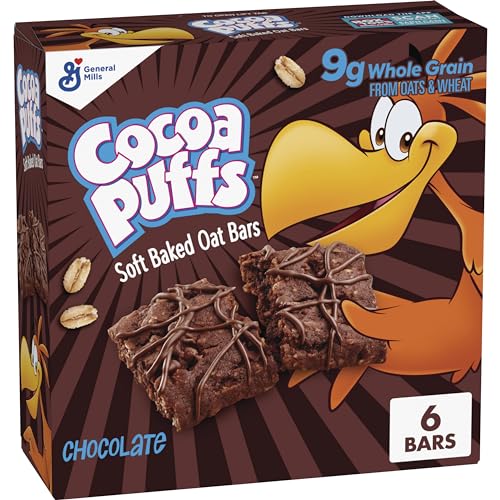 0016000211476 - COCOA PUFFS SOFT BAKED OAT BARS, CHEWY CHOCOLATE FLAVORED SNACKS, MADE WITH WHOLE GRAIN, 5.76 OZ (6 BARS)