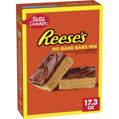 0016000213265 - BETTY CROCKER REESES PEANUT BUTTER NO BAKE BARS MIX WITH HERSHEY’S MILK CHOCOLATE FROSTING, 17.3 OZ