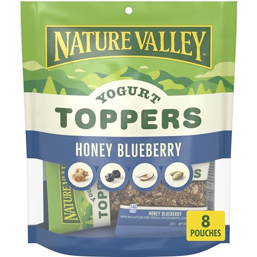 0016000220812 - NATURE VALLEY YOGURT TOPPERS, HONEY BLUEBERRY, 8 POUCHES, 8.4 OZ
