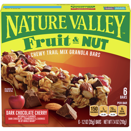 0016000417274 - NATURE VALLEY TRAIL MIX DARK CHOCOLATE CHERRY CHEWY GRANOLA BARS, 1.2 OZ, 6 COUNT