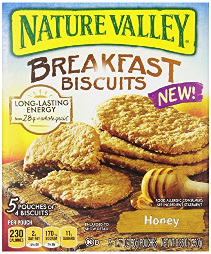 0016000482883 - NATURE VALLEY BREAKFAST BISCUITS, HONEY, 5 POUCHES OF 4 BISCUITS, 1.77 OUNCE PER POUCHE