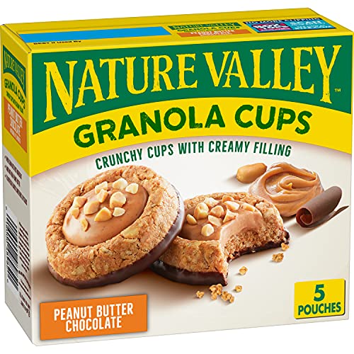 0016000489820 - NATURE VALLEY GRANOLA CUPS, PEANUT BUTTER CHOCOLATE, 6.75 OZ, 5 COUNT BOX