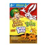 0016000854307 - LUCKY CHARMS COCOA PUFFS AND TRIX THREE BAG 38.5 TOTAL OUNCE VALUE BOX