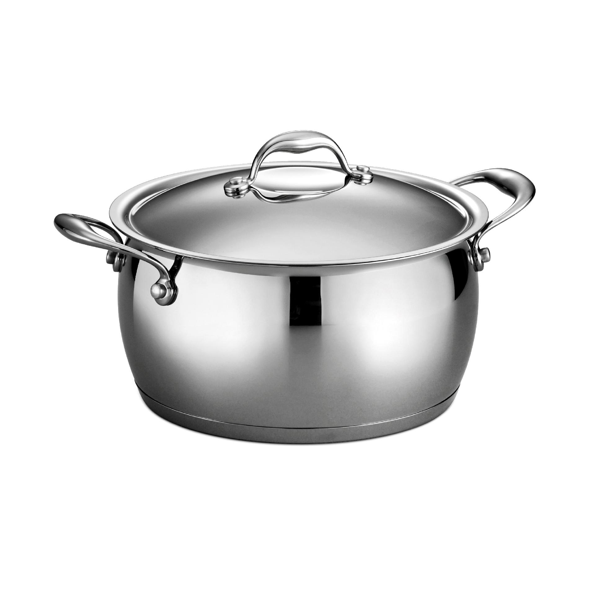 0016017023628 - GOURMET DOMUS 18/10 STAINLESS STEEL 5.5 QT COVERED STOCK POT
