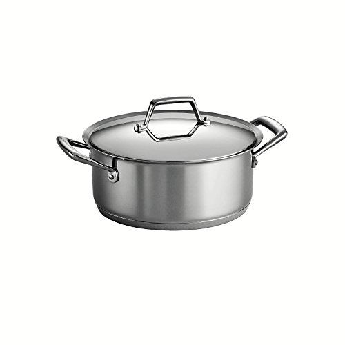 0016017044975 - TRAMONTINA GOURMET PRIMA 18/10 STAINLESS STEEL TRI-PLY BASE COVERED SAUCE POT, 6-QUART, SILVER