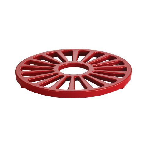 0016017074941 - TRAMONTINA ENAMELED CAST IRON ROUND TRIVET, 7-INCH, GRADATED RED