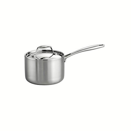 0016017101128 - TRAMONTINA 80116/022DS GOURMET 18/10 STAINLESS STEEL INDUCTION-READY TRI-PLY CLAD COVERED SAUCE PAN, 2-QUART, STAINLESS