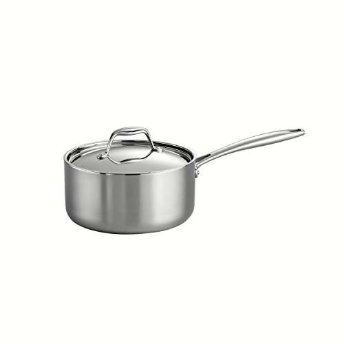 0016017101135 - TRAMONTINA 80116/023DS GOURMET 18/10 STAINLESS STEEL INDUCTION-READY TRI-PLY CLAD COVERED SAUCE PAN, 3-QUART, STAINLESS