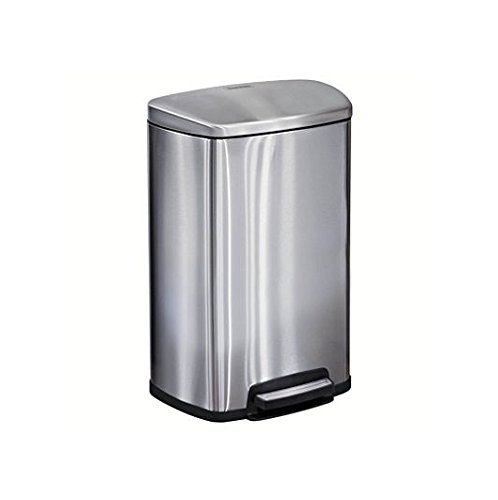 0016017106840 - TRAMONTINA STEP ON WASTE CAN, STAINLESS STEEL TRASH CAN STEP CAN 13 GALLON LARGE CAPACITY (1 TRASH CAN)
