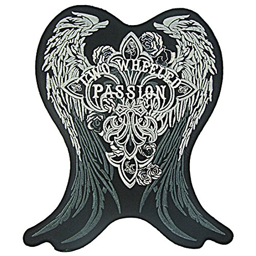 0016102218847 - TWO WHEELED PASSION ANGEL WINGS LARGE EMBROIDERED BIKER BACK PATCHES