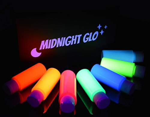 UV Body Paint Neon Glow Kit set of 8 Bottles 2 Oz. Each Blacklight Reactive  Fluorescent Paint Safe on Skin, Washable, Non-toxic 