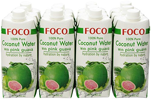 0016229917043 - FOCO PURE COCONUT WATER WITH PINK GUAVA, 16.9OUNCE (PACK OF 12)