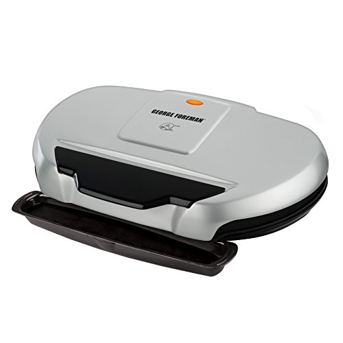 0163120285686 - GEORGE FOREMAN GR144 144-SQUARE-INCH NONSTICK FAMILY-SIZE GRILL, SILVER