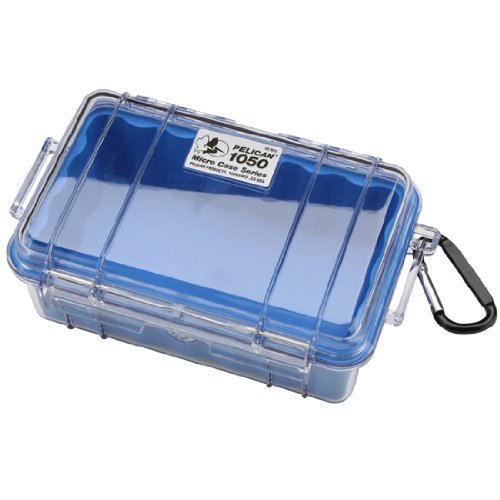 0163120707201 - PELICAN 1050-026-100 SMALL CASE WITH CLEAR LID AND CARABINEER (BLUE)