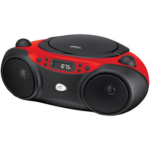 0163120745197 - GPX, INC. PORTABLE TOP-LOADING CD BOOMBOX WITH AM/FM RADIO AND 3.5MM LINE IN FOR MP3 DEVICE - RED/BLACK