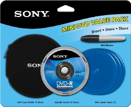 0163121139148 - SONY 8CM DVD-R VALUE PACK 10 PK SPINDLE