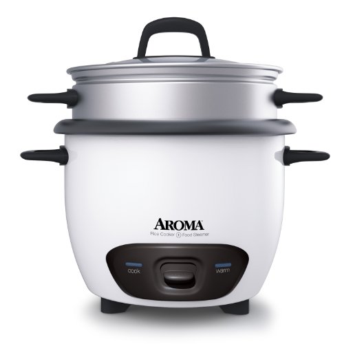 0163121149529 - AROMA 6-CUP (COOKED) (3-CUP UNCOOKED) POT STYLE RICE COOKER AND FOOD STEAMER (ARC-743-1NG)