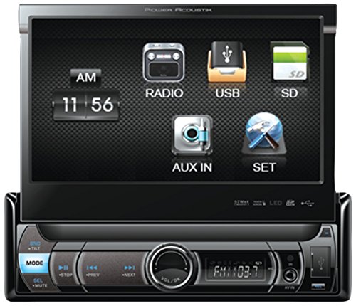 0163121369316 - POWER ACOUSTIK PDR-780 SINGLE DIN DIGITAL MEDIA RECEIVER WITH MOTORIZED FLIP-UP 7-INCH LCD TOUCH SCREEN