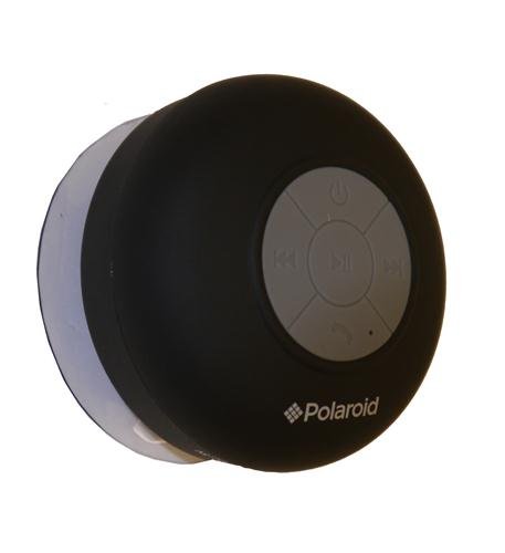 0163121444815 - POLAROID BLUETOOTH WIRELESS SHOWER SPEAKER, PORTABLE & RECHARGEABLE SYSTEM (BLACK)