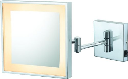 0016393120485 - KIMBALL & YOUNG 91043HW SINGLE SIDED LED SQUARE WALL MIRROR WITH CHROME FRAME, 7.875-INCH