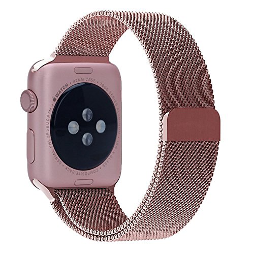 0016463809104 - APPLE WATCH BAND ,SSSARTS MILANESE MAGNETIC LOOP STAINLESS STEEL BRACELET SMART WATCH STRAP FOR APPLE WATCH WITH UNIQUE MAGNET LOCK NO BUCKLE NEEDED - ROSE/38MM