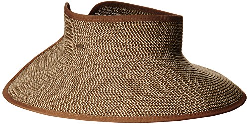 0016698189477 - SCALA WOMEN'S PACKABLE PAPER BRAID VISOR, BROWN/NATURAL, ONE SIZE