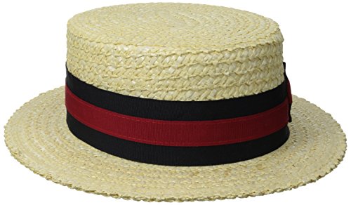 0016698284004 - SCALA CLASSICO MEN'S STRAW BOATER, BLEACH, XX-LARGE