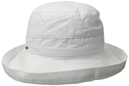 0016698286855 - SCALA WOMEN'S MEDIUM BRIM COTTON HAT, WHITE, ONE SIZE