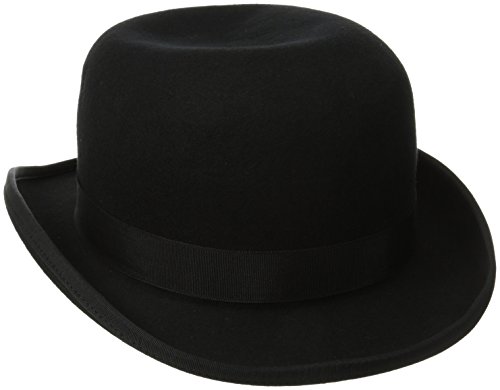 0016698364232 - SCALA CLASSICO MEN'S WOOL FELT BOWLER HAT, BLACK, MEDIUM
