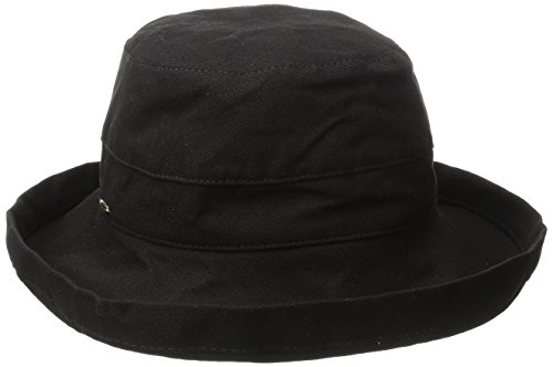 0016698649346 - SCALA WOMEN'S MEDIUM BRIM COTTON HAT, BLACK, ONE SIZE