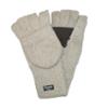 0016698776202 - DORFMAN PACIFIC MENS WOOL CONVERTIBLE FINGERLESS GLOVES AND MITTENS, OATMEAL