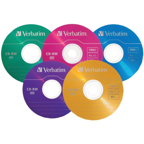 0168141433290 - VERBATIM 700 MB 2X-4X DATALIFEPLUS COLOR REWRITABLE DISC CD-RW, 20-DISC SLIM CASE 94300