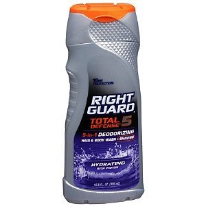 0017000093437 - RIGHT GUARD TOTAL DEFENSE 5 5 IN 1 DEODORIZING HAIR AND BODY WASH, 13.5 FL OZ -