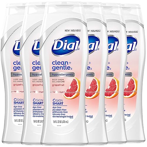 0017000312453 - DIAL CLEAN + GENTLE BODY WASH, GRAPEFRUIT SCENT, HYDRATING AND MOISTURIZING, 16 FL OZ (PACK OF 6)