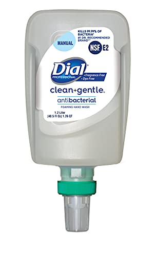 0017000321004 - DIAL CLEAN + GENTLE ANTIBACTERIAL FOAMING HAND WASH, FRAGRANCE AND DYE-FREE, FIT UNIVERSAL MANUAL, 1.2L DISPENSER REFILL (PACK OF 3)