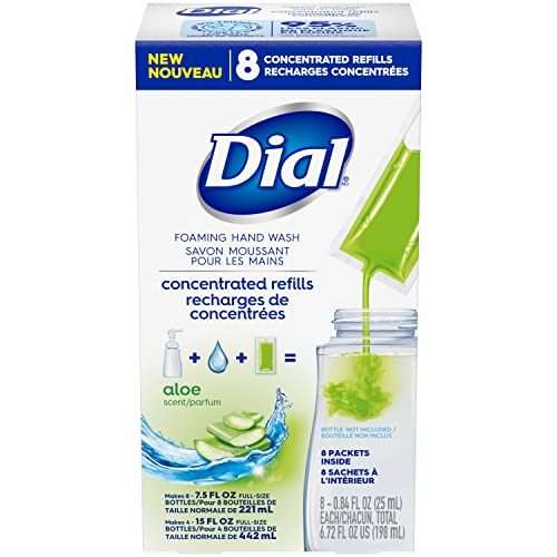 0017000333120 - DIAL FOAMING HAND WASH CONCENTRATED REFILL, ALOE-SCENTED, 8 PACK, 6.72 FL OZ